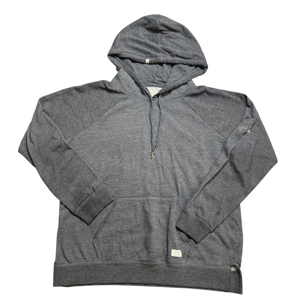 VOLCOM JACKET SWEATER GREY M MEDIUM PULLOVER HOODIE HEATHER UNISEX VINTAGE